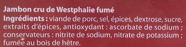 Jambon cru de Westphalie fumé - 13 tranches - Ingredients - fr