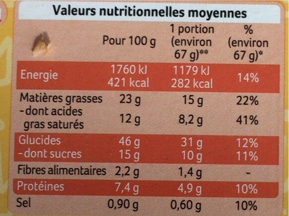 Galette des Rois Frangipane - Nutrition facts - fr