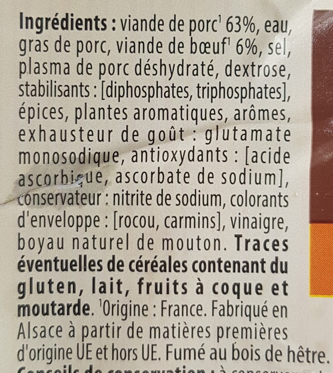 . Knacks d Alsace - Ingrédients