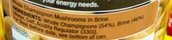 Whole Champignons - Ingredients