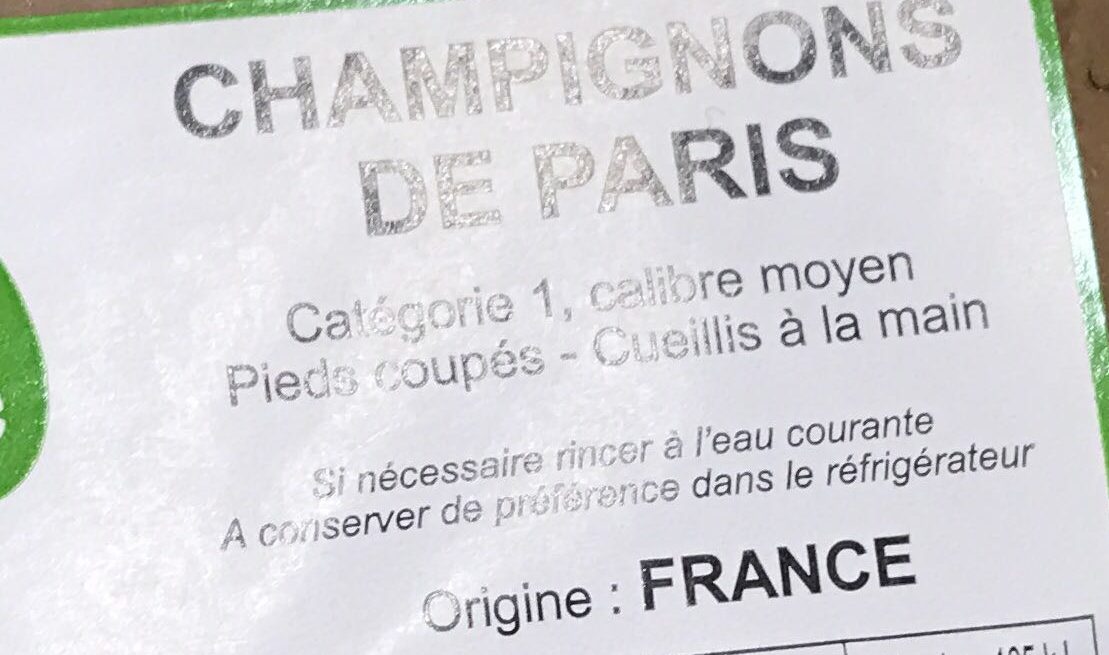 Champignons de Paris - Ingrédients