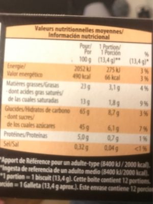 Biscuits au caramel chocolatés - Nutrition facts - fr