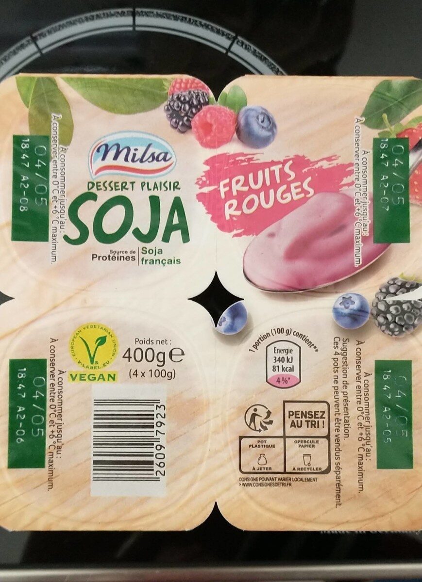 dessert plaisir soja fruits rouges - Produit