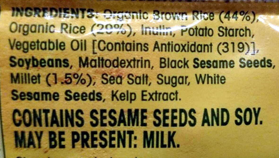 Brown rice crackers multigrain - Ingredients