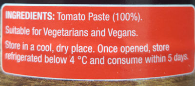 Tomato Paste - Ingredients
