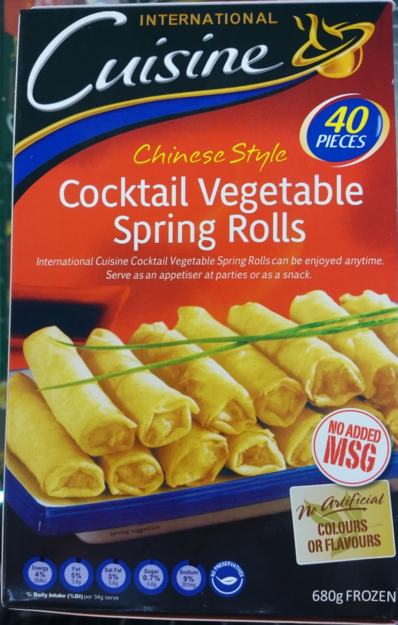 Chinese Style Cocktail Vegetable Spring Rolls - Product