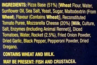 Woodfired Pizza Mozarella & Rocket - Ingredients
