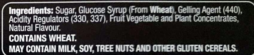 Soft Fruit Jellies - Ingredients