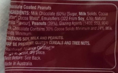 Dairy Fine Peanuts - Ingredients