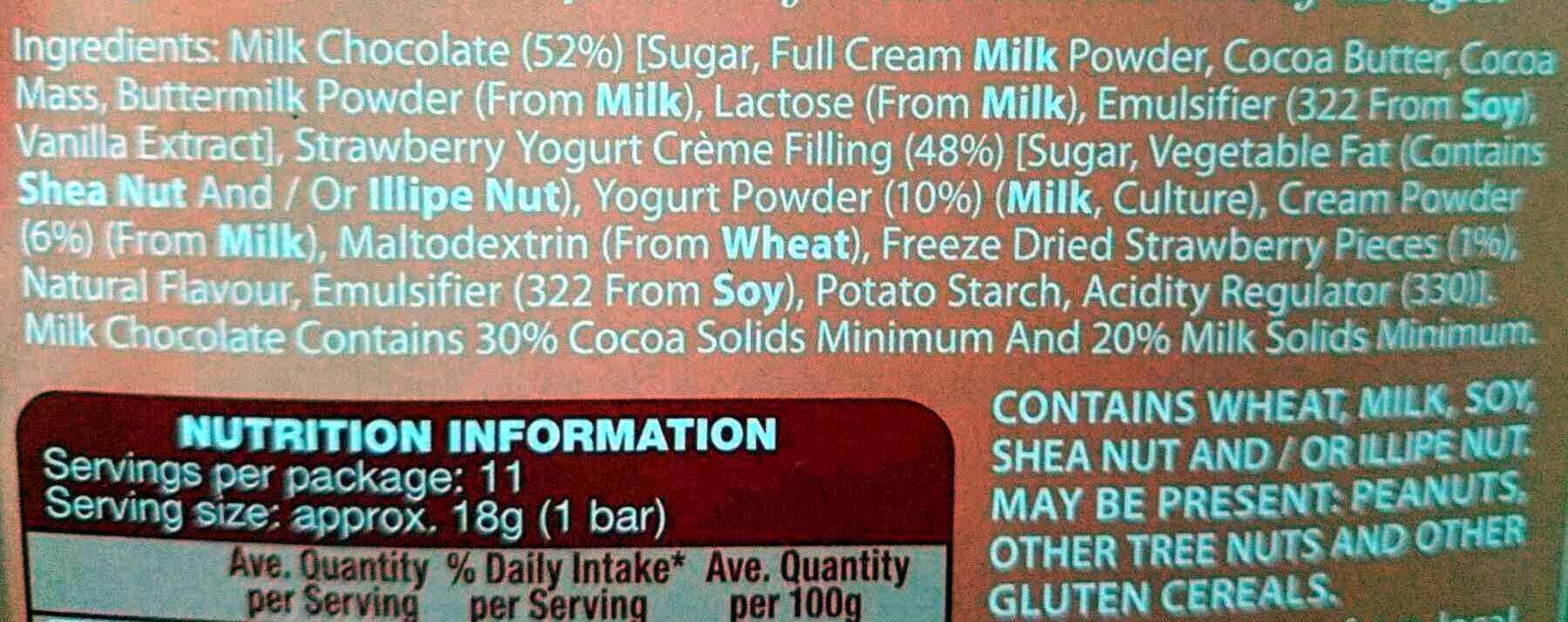 Strawberry Yoghurt Sticks - Ingredients