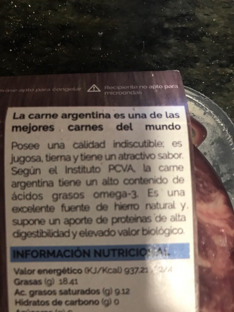 Entrecot argentino - Ingredientes