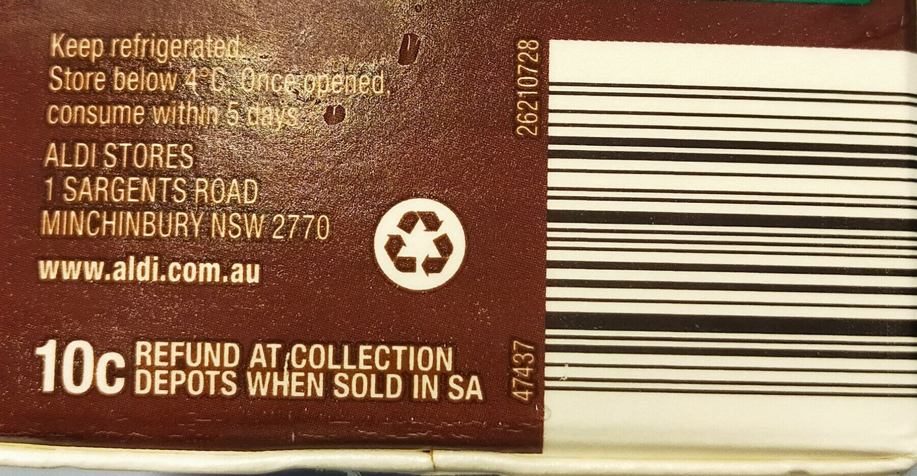 Ram Chocolate Flavoured Milk - Recycling instructions and/or packaging information