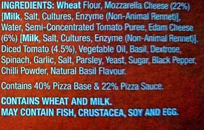Mozarella Super Thin Stone Baked Pizza - Ingredients