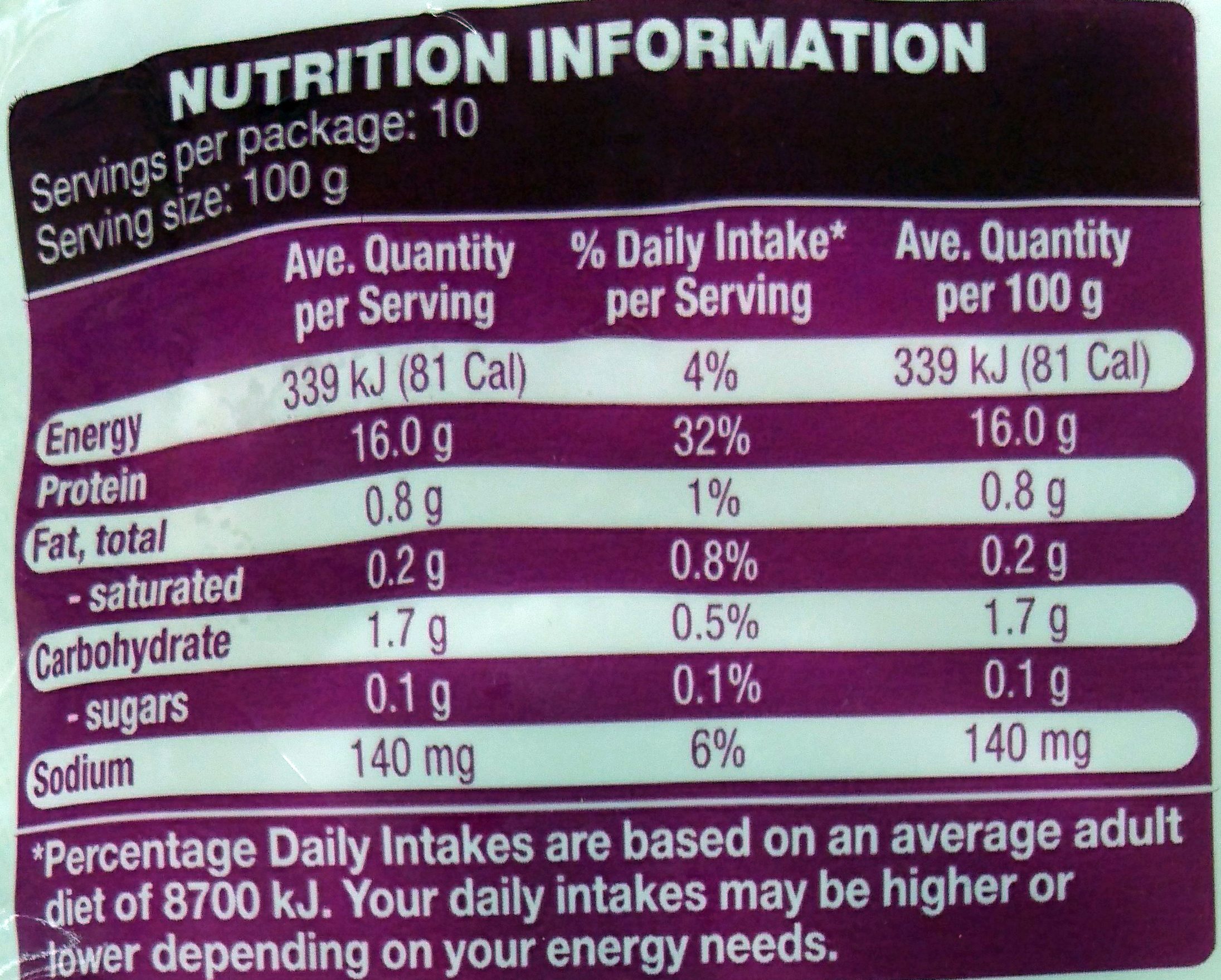 Marinara Mix - Nutrition facts