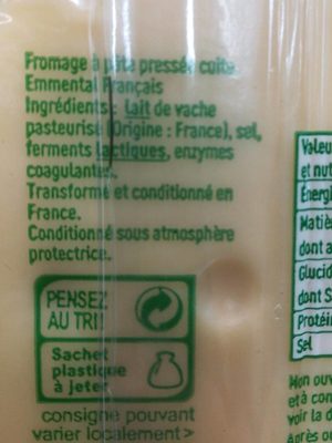 Emmental français - Ingredients - fr
