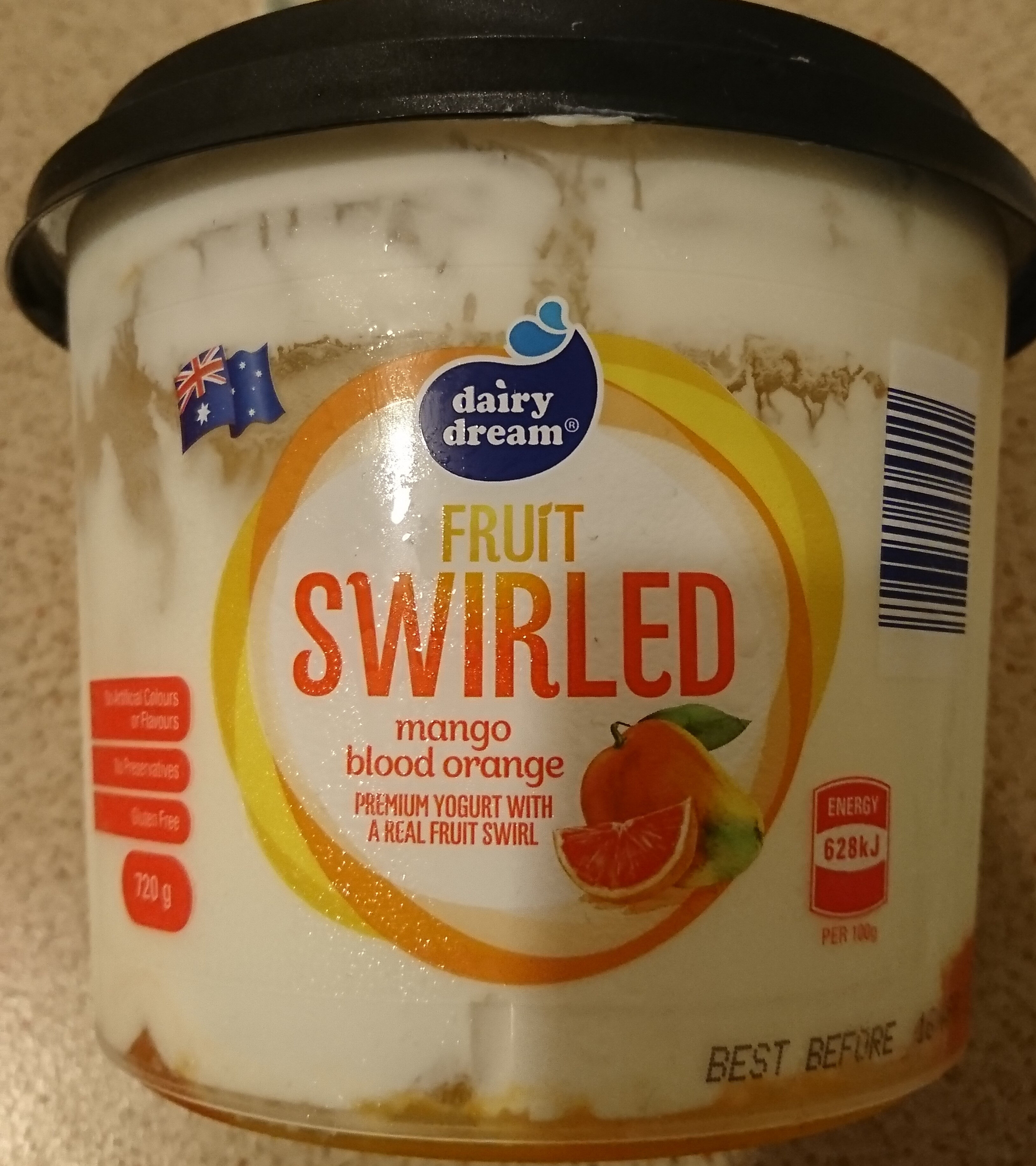 Fruit Swirled Mango Blood Orange Premium Yoghurt With a Fruit Swirl - Product