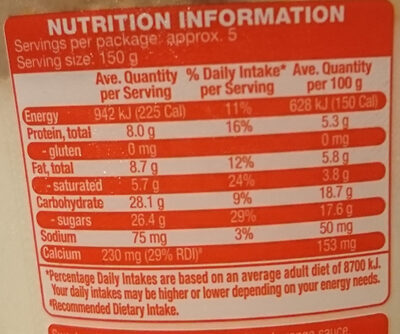 Fruit Swirled Mango Blood Orange Premium Yoghurt With a Fruit Swirl - Nutrition facts