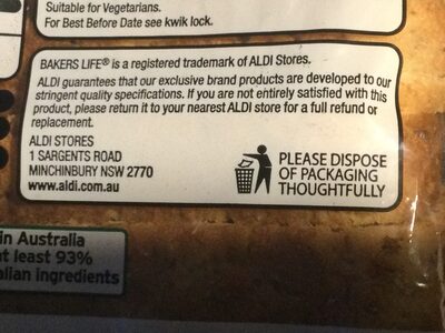 Sourdough grain - Recycling instructions and/or packaging information