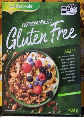 Calories in Goldenvale,Aldi Premium Muesli Gluten Free Fruity