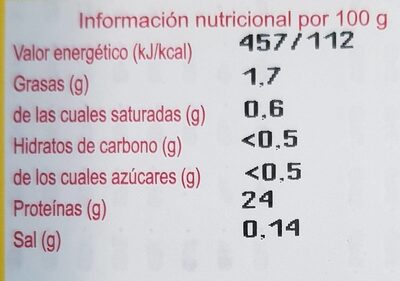 Pechugas de pollo - Nutrition facts - es