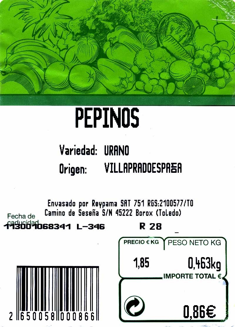 Pepinos - Ingrediënten - es