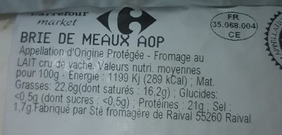 Brie de Meaux aop - Ingredients - fr