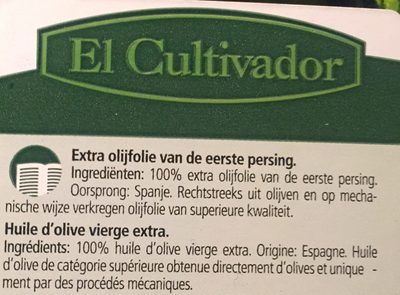 Huile d'olive vierge extra Espagnole - Ingredienser - fr