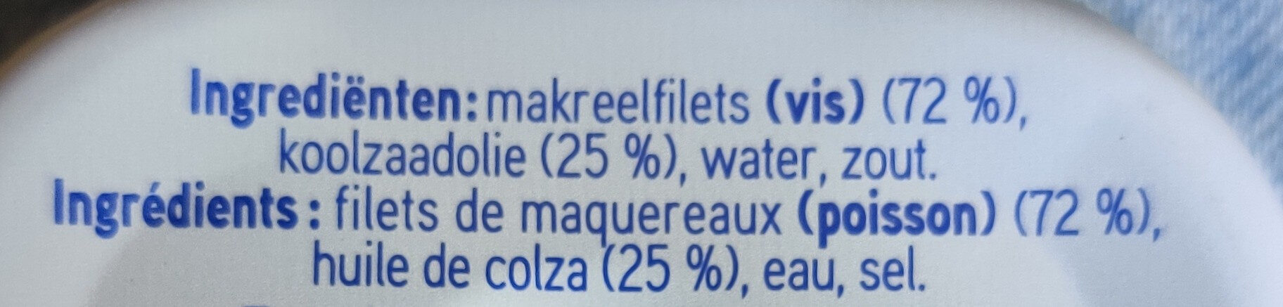 Filets de maquereaux à huile de colza - Ingrediënten - fr