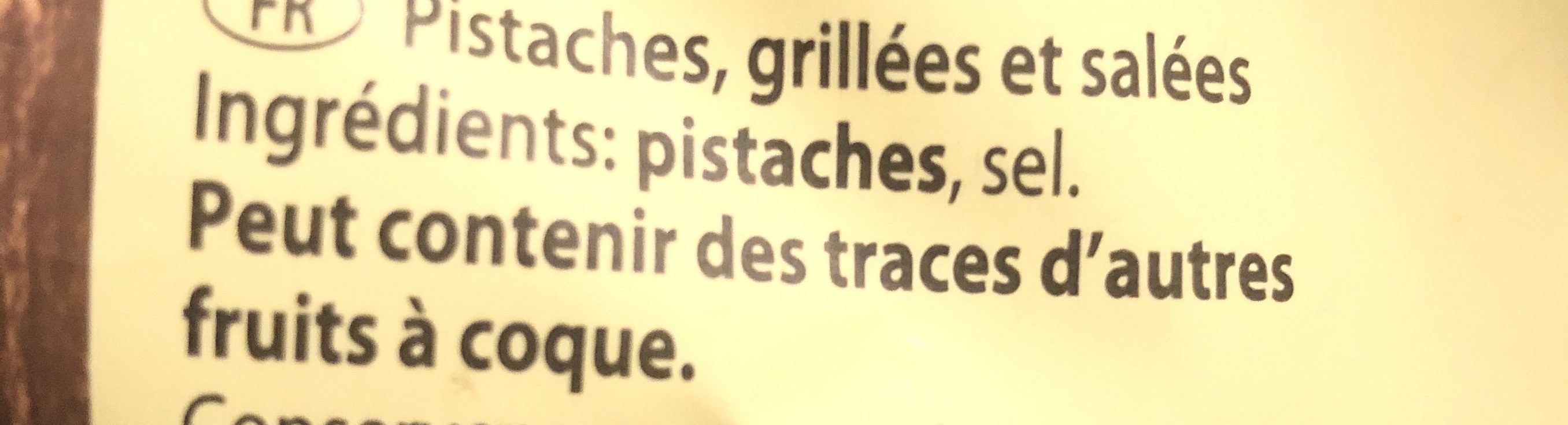 Pistaches Grillées Et Salées, - Ingrédients
