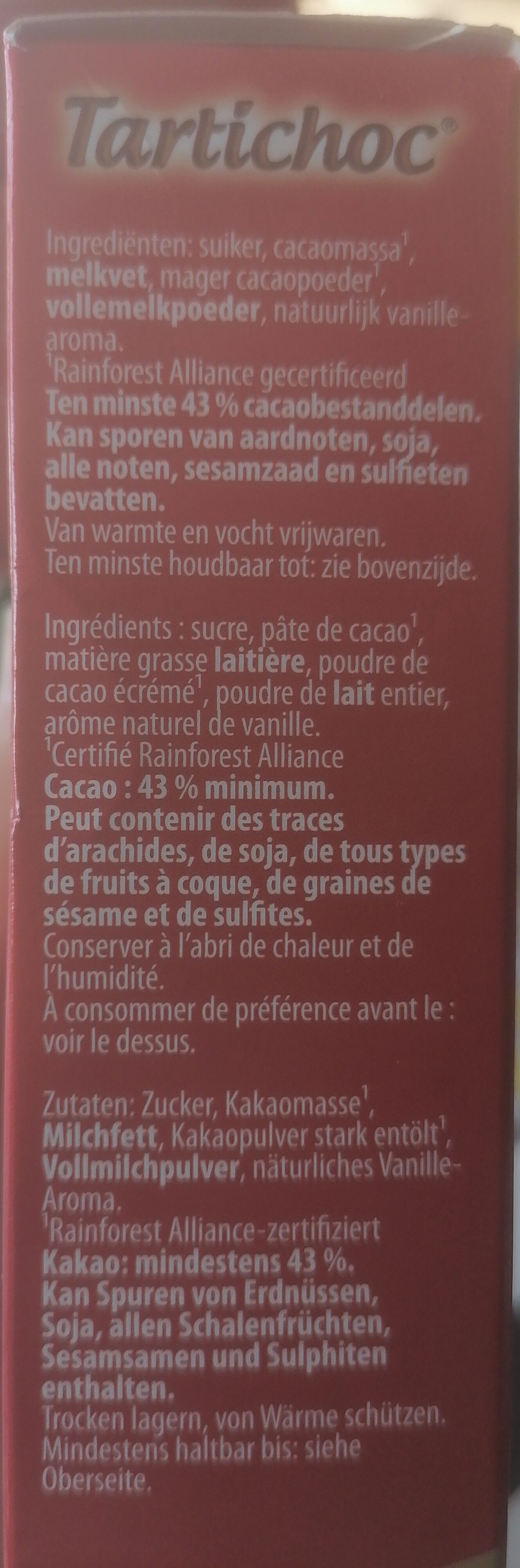 Tartichoc - Ingrediënten - fr