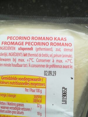 Pecorino Romano Dop - Ingredients - fr