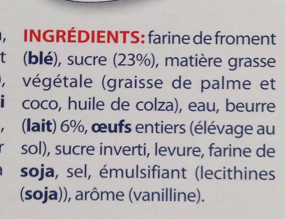 Gaufres de Liège au Beurre - Ingrediënten - fr