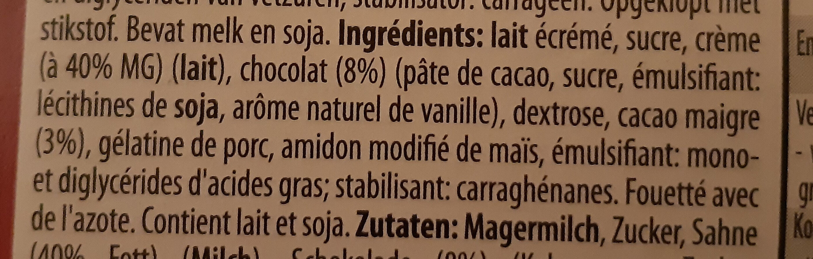 Chocolade mousse au chocolat - Ingrédients