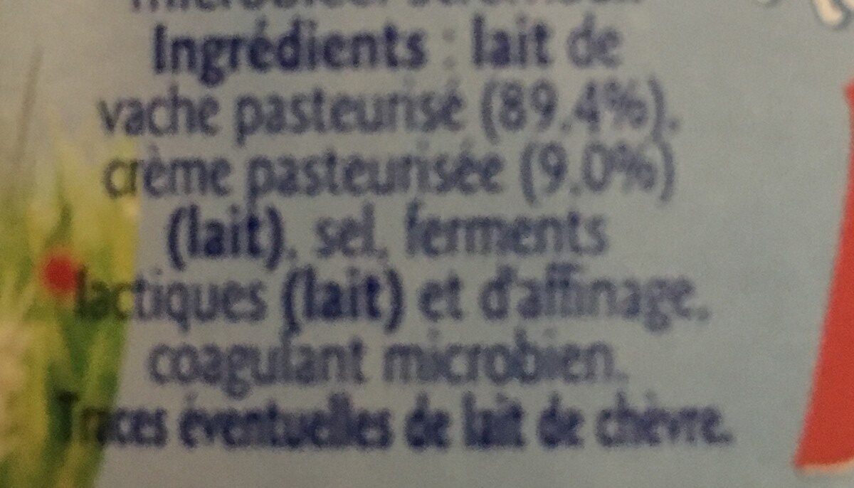 Fromage à Pâtes Molle Au Lait Pasteurisé, - Ingrediënten - fr