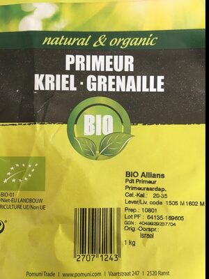Primeur grenaille Bio - Ingrédients