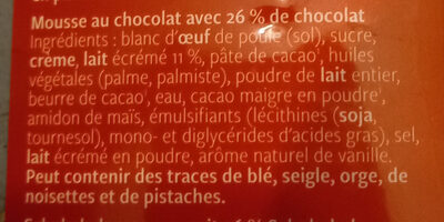Mousse au chocolat puur- noir - Ingrediënten - fr