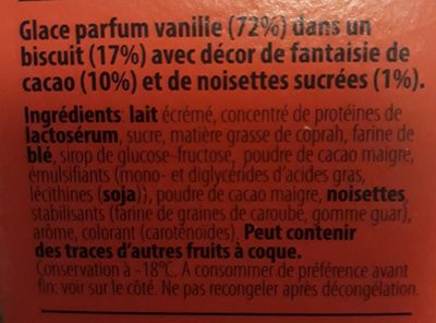 Cornet vanille - Ingredients - fr