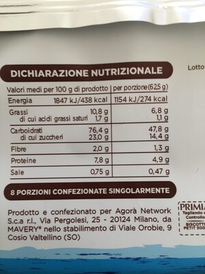 Biscotti Petit - Nutrition facts