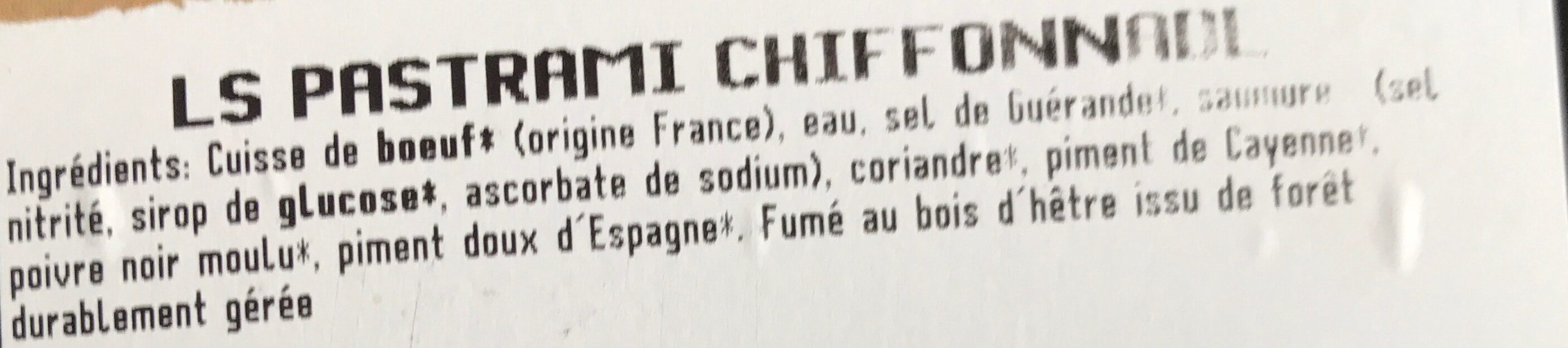 Pastrami chiffonnade - Ingrediënten - fr