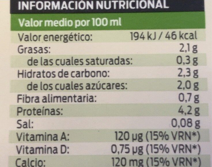 Bebida de Soja - Informació nutricional - es