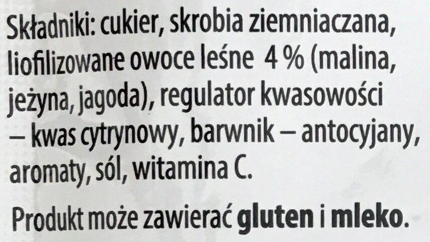Kisiel o smaku owoców leśnych z kawałkami owoców - Ingredients - pl