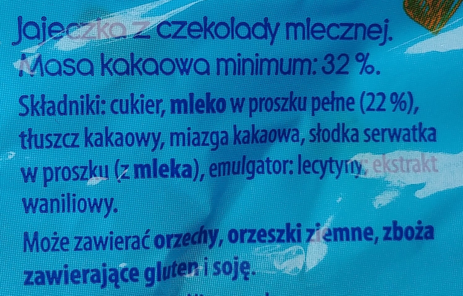 Jajeczka z czekolady mlecznej - Ingredients - pl