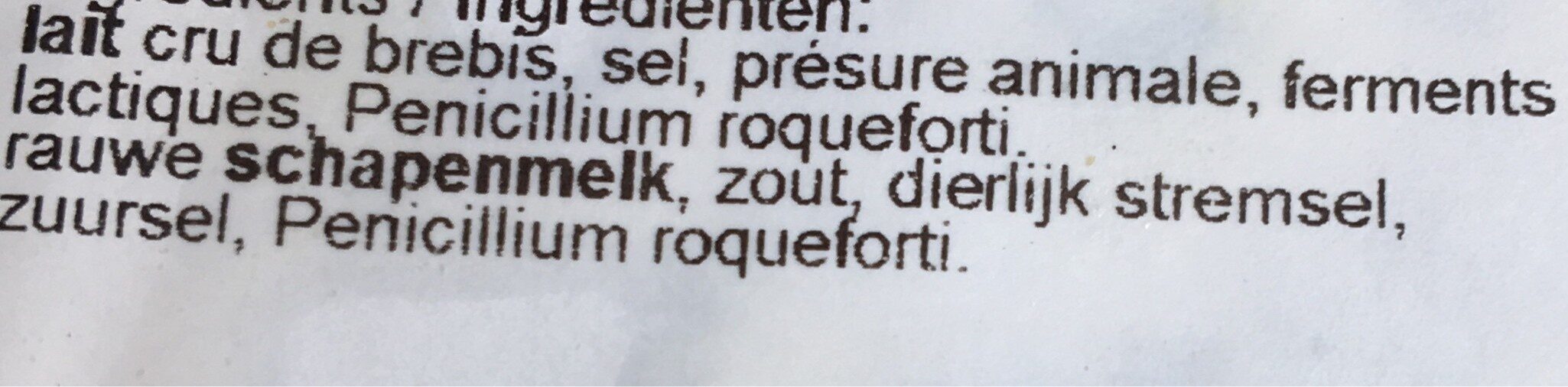 Roquefort - Ingrédients