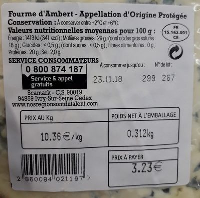Fourme d'Ambert - Ingredients - fr