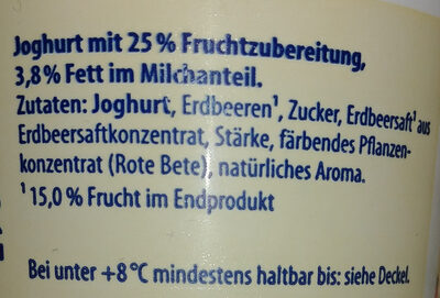 Joghurt mit 25% Fruchtzubereitung - Ingredients - de