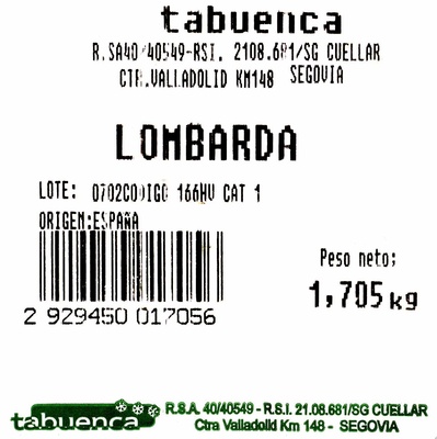 Lombarda - Ingredientes