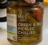Green and red pickled chillies - Product