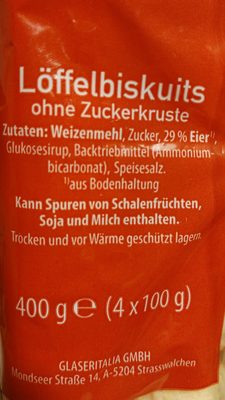 Löffelbiskuits Ohne Zucker - Ingrédients
