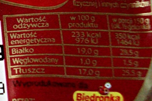Golonka Pieczona - Nutrition facts - pl