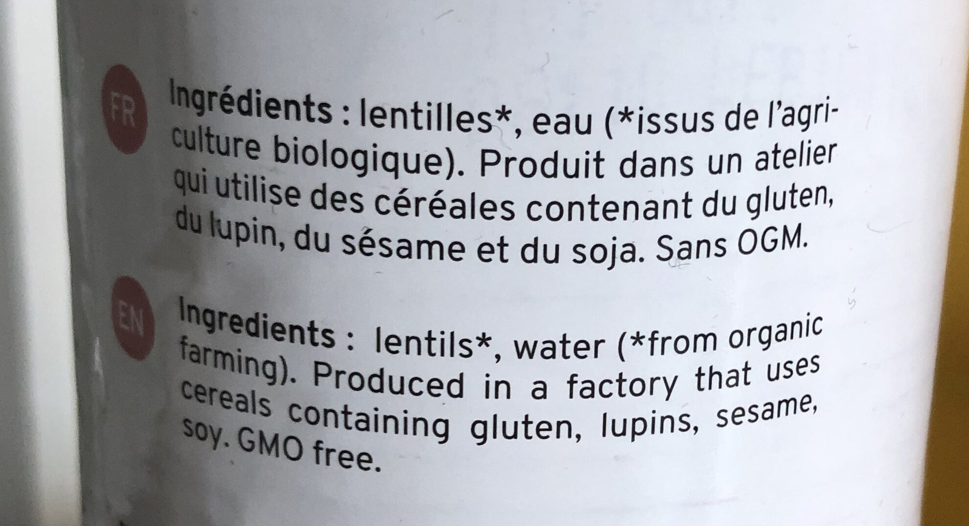 Lentilles Brunes Bio - Ingredienser - fr